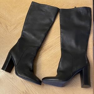 Kenneth Cole black leather boots new